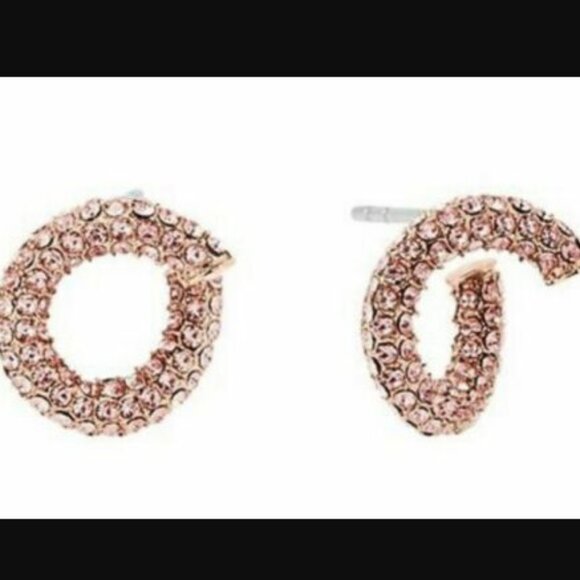 NWT - Michael Kors Pink Pave Spiral Studs - Picture 3 of 17